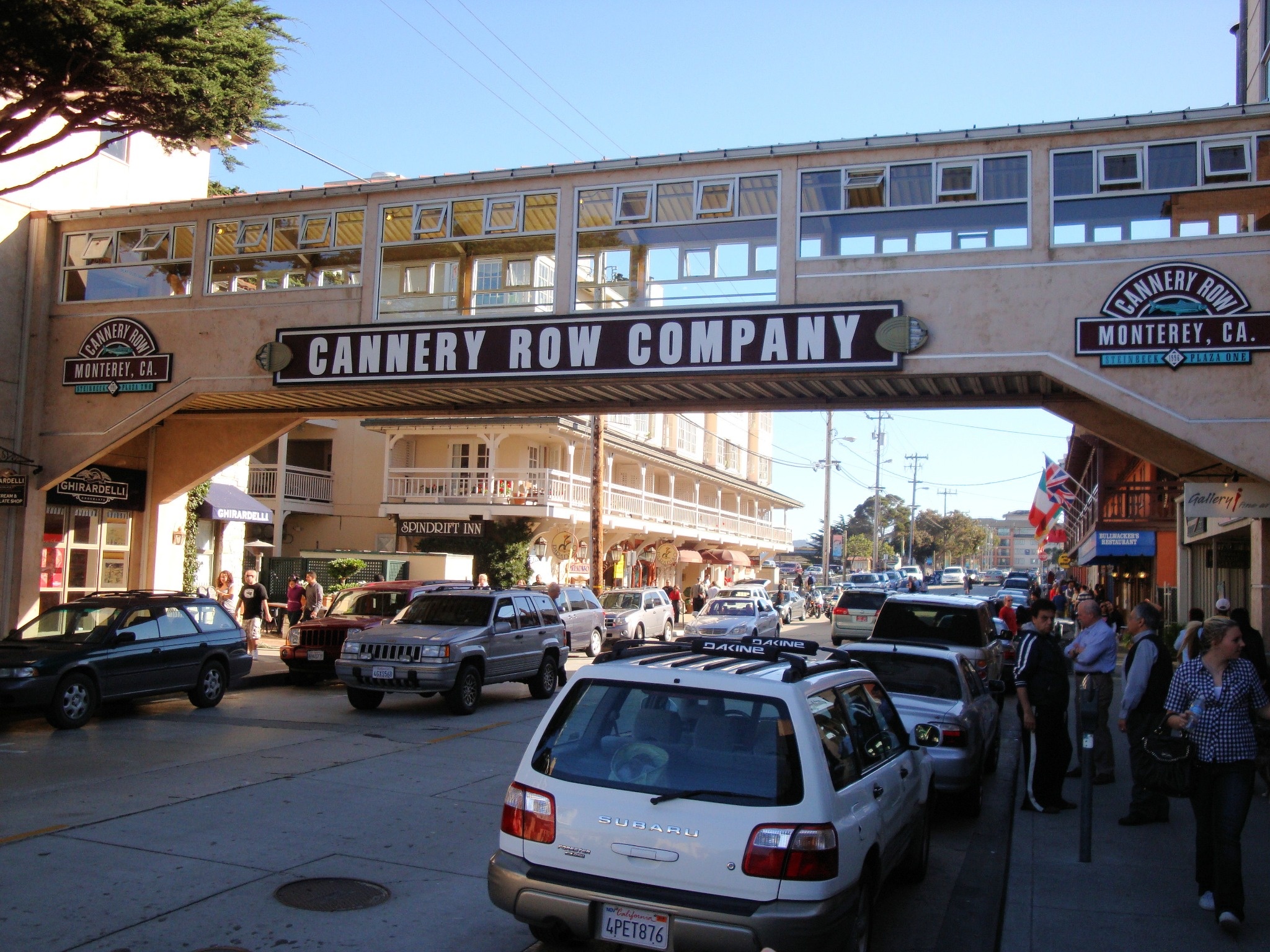 Historic cannery buildings along Cannery Row in Monterey, California