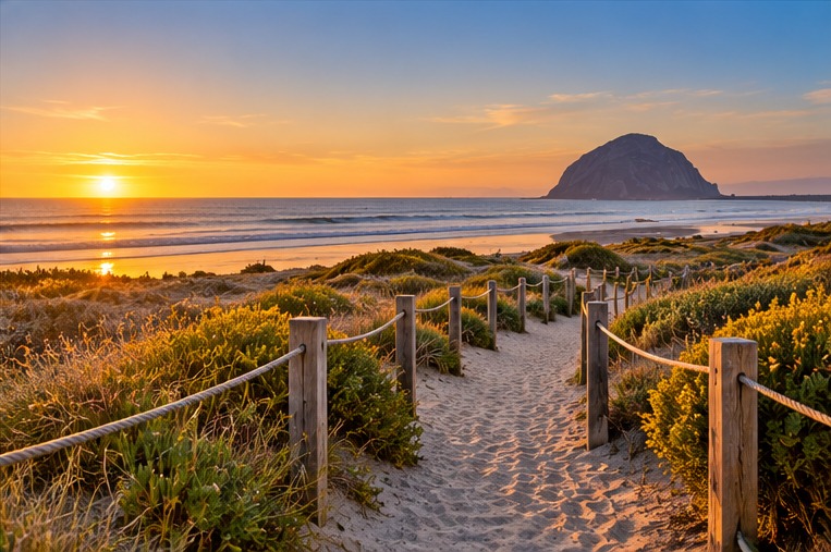 Coastal scenery at Morro Bay State Park in California